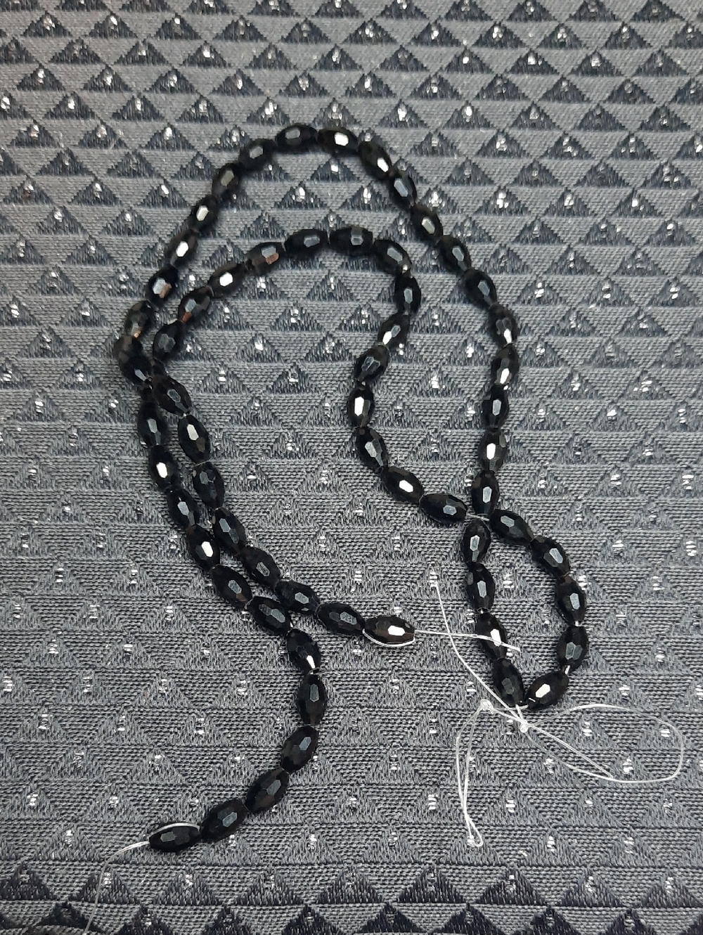 Faceted Black Glass Oval Beads – 4x6mm (2-8Inch Strands) #4